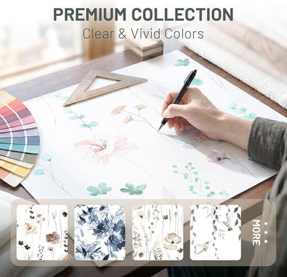 No Hook Floral Shower Curtain with Liner, Teal, 71x74 | Snap in Liner, 3 in 1, Water Repellent, Easy Install, Machine Washable, Hotel Style for Bathroom, Watercolor Pattern
