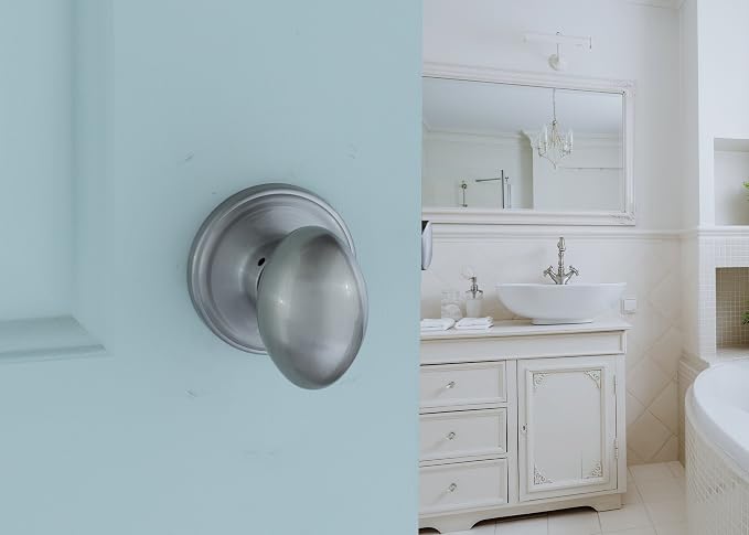 Copper Creek EK2020SS Egg Door Knob, Passage Function, 1 Pack, in Satin Stainless