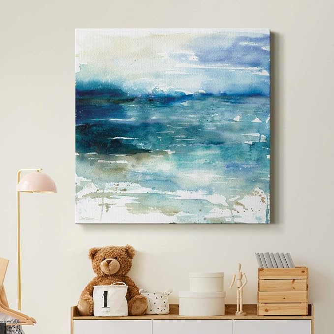 Renditions Gallery Ocean Break Wall Art, Premium Gallery Wrapped Canvas Decor, Ready to Hang, 24 in H x 24 in W, Made in America Print