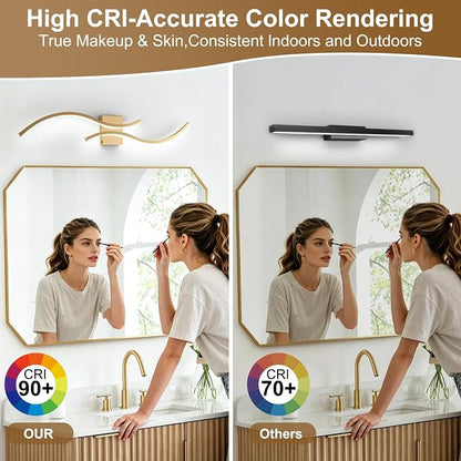 Gold Bathroom Vanity Light Fixture, 39in 5CCT Dimmable Modern Led Bathroom Light Fixtures Over Mirror, LED Vanity Lighting Bar for Bathrooms (Gold, 39inch)