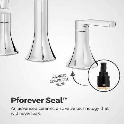 Pfister Vaneri Bathroom Sink Faucet, 8-Inch Widespread, 2-Handle, 3-Hole, NSF Certified, Polished Chrome Finish, LF049VRICC