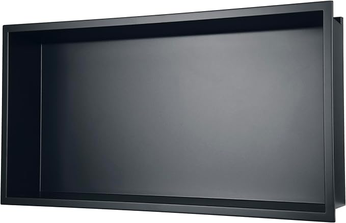 Shower Niche 24"x12"，No Tile Needed，Stainless Steel Niche Bathroom for Shower Wall，Matte Black （ 24 x 12 in）