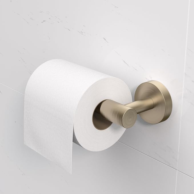 LAKETON Collection, 5-Piece Bathroom Hardware Accessories Set, Towel Ring, Adjustable Expandable Towel Bar, Two Towel and Robe Hook, Toilet Paper Holder, Wall Mounted, Satin Nickel