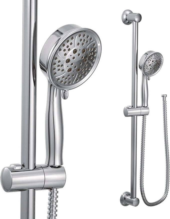 Moen Eco-Performance Chrome Four-Function Removable Handheld Showerhead with 69-Inch-Long Hose and Wall-Mounted Slide Bar, 3667EP
