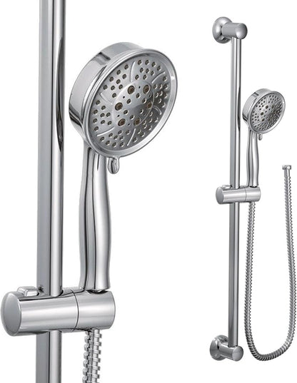 Moen Eco-Performance Chrome Four-Function Removable Handheld Showerhead with 69-Inch-Long Hose and Wall-Mounted Slide Bar, 3667EP