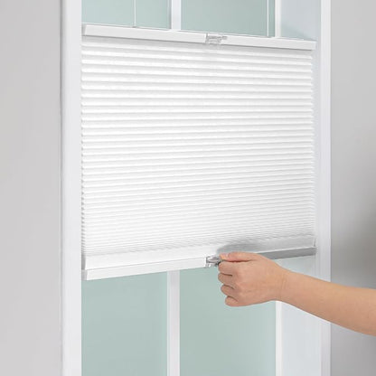 DEZ FURNISHINGS Cordless 1" Light Filtering Top Down Bottom Up Cellular Shade, 36.5"W x 64"H, White