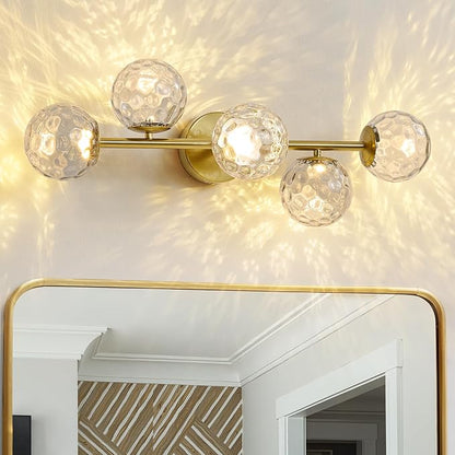 ALIYIQI LED Bathroom Vanity Light Fixtures,Brushed Gold Brass Bathroom Light Fixtures