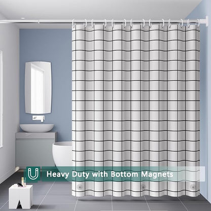 Shower Curtain Liner, 100% Waterproof Peva Shower Curtains with 3 Duty Heavy Bottom Magnets and 12 Rust Proof Grommets, 72x72 Weighted Shower Liner for Shower Stall, Bathtubs