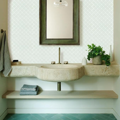 STICKGOO Arabesque Peel and Stick Backsplash, 12”X12” Backsplash Tile for Kitchen Peel and Stick, Self Adhesive Wall Tile Stick on Tiles (Thicker Design, Light Green)