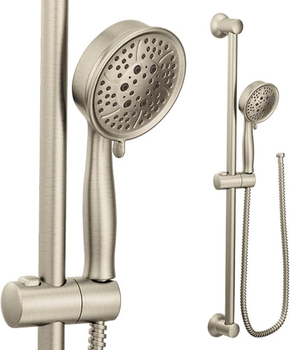 Moen Eco-Performance Brushed Nickel Handheld Showerhead with 69-Inch-Long Hose Featuring 30-Inch Slide Bar, 3667EPBN