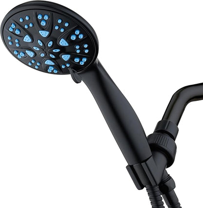 AquaDance Antimicrobial/Anti-Clog High-Pressure 6-Setting Hand with with Microban Nozzle Protection from Growth of Mold, Mildew & Bacteria for Stronger Shower! Aqua Blue Jets – 1.8 GPM