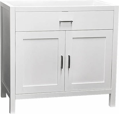 White 36" Width Freestanding Bath Vanity Tip-Out Drawer Sink Base Cabinet Without Top (White Newport, 36" Wx21 Dx34.5 H)