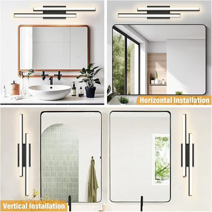 Retractable Bathroom Vanity Light 32 inch-Bathroom Light Fixtures,ETL Certificated2700K/3000K/4000K/5000K/5700K/5cct Optional,34W/2 Pack