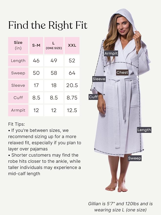 Turquaz Womens Lightweight Waffle Kimono Bathrobe for Men - Soft Quick-Dry Spa & Summer Towel Robe, Cotton Blend