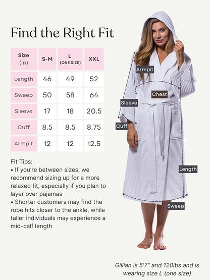 Turquaz Womens Lightweight Waffle Kimono Bathrobe for Men - Soft Quick-Dry Spa & Summer Towel Robe, Cotton Blend