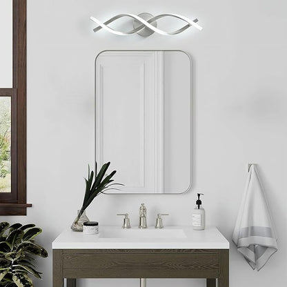 Modern Nickel LED Vanity Lighting,Bathroom Light Fixture Over Mirror,21 Inch,6000K Cool White