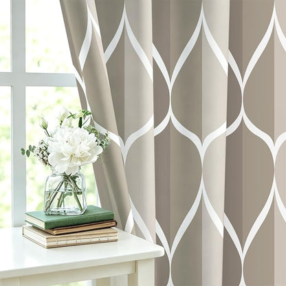 Gelbchu Geometric Shower Curtain for Bathroom, Light Gray Brown, 72x72 | with Hooks, Premium Polyester, Quick Dry, Water Repellent, Machine Washable, Rustproof Grommets, Modern Minimalist
