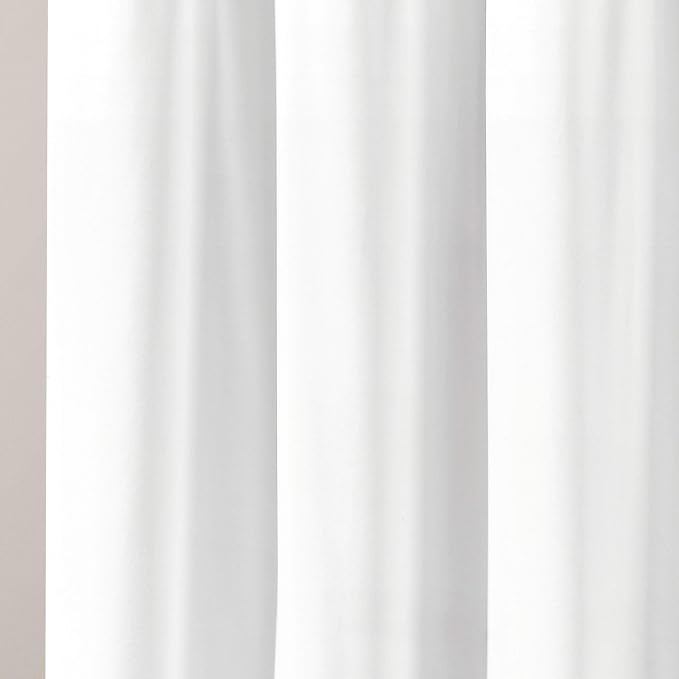 Lush Decor Avery Shower Curtain Ruffled Vintage Chic Farmhouse Style Bathroom, 72” x 72”, White