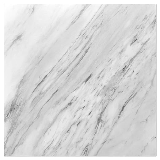 Art3dwallpanels Peel and Stick Floor Tiles 30-Pack 12x12 inch White Marble | Self Adhesive, Waterproof Vinyl Flooring, Marble Pattern for Kitchen, Dining Room, Bedrooms, Cover 30 Sq. Ft