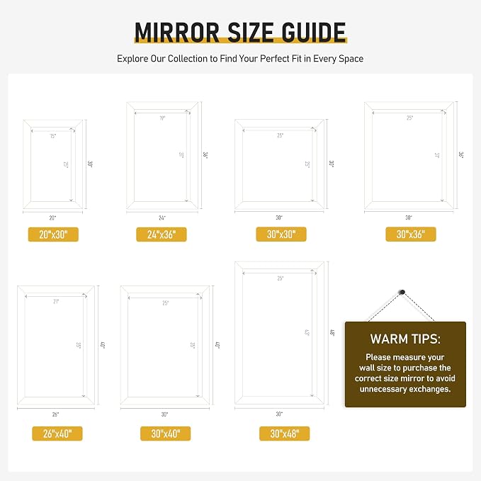 CULER Black Wall Mirror for Bathroom,Rectangle 30 x 30 inch Vanity Mirror | Square Hanging Mirrors for Living Room,Bedroom,Entryway