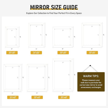 CULER Black Wall Mirror for Bathroom,Rectangle 30 x 30 inch Vanity Mirror | Square Hanging Mirrors for Living Room,Bedroom,Entryway