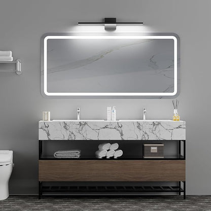 Ralbay 5 Color Temperature Dimmable LED Modern Bathroom Vanity Light Bar 24inch Matte Black Modern Acrylic Bathroom Wall Lighting Fixtures Over Mirror