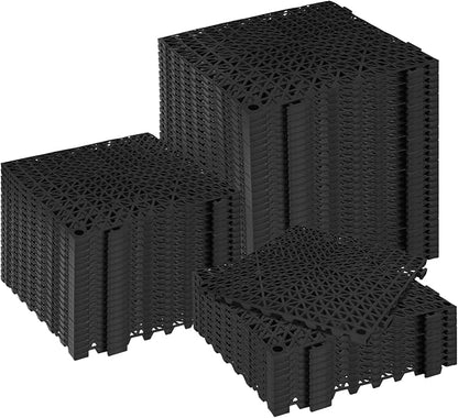 RITOLLO Modular Interlocking Cushion Drainage Floor Tiles, 60-Pack 11.8"x11.8" PVC Raised Non-Slip Interlocking Mats with Drain Holes for Deck, Pool, Garage, Shower, Patio, Bathroom, Sauna, Yard
