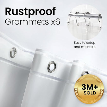 LiBa Bathroom Shower Curtain - Waterproof Plastic Shower Curtain Premium PEVA Non-Toxic with Rust Proof Grommets Clear 10G Heavy Duty Bathroom Accessories 72x84