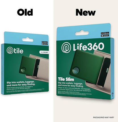 Life360 Tile Slim - Wallet Finder, Bluetooth Tracker and Item Locator for Luggage Tags, Passports and More. Both iOS and Android Compatible. Phone Finder. 1-Pack (Green Surf)