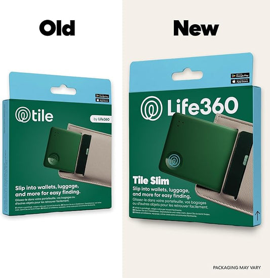 Life360 Tile Slim - Wallet Finder, Bluetooth Tracker and Item Locator for Luggage Tags, Passports and More. Both iOS and Android Compatible. Phone Finder. 1-Pack (Green Surf)