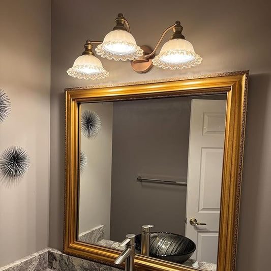 Brass 3 Light Vanity Light Vintage Bathroom Vanity Light Fixture