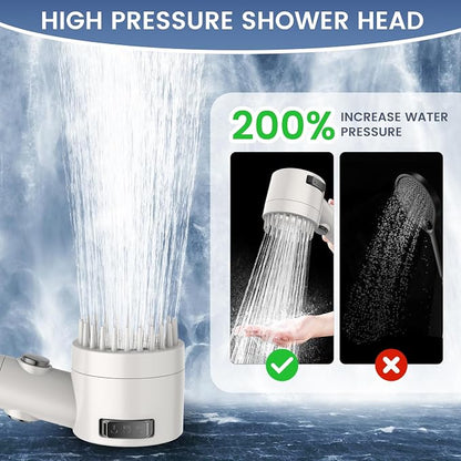 Filtered Shower Head with Handheld,High Pressure 5 Mode Shower with Filters | ON/OFF Switch Shower Filter Head for Hard Water, Remove Chlorine, Reduce Dry Itchy Skin,Holder & 60'' Hose Showerhead