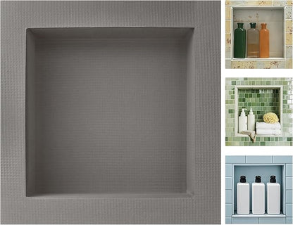 Shower Niche Insert Tile Ready 12"x12",Embedded Size 13"x13",Depth 4" | Niche for Shower Wall,Waterproof Ready to Tile Niches Single Recessed Shower Shelf for Bathroom Renovation/Soap Storage