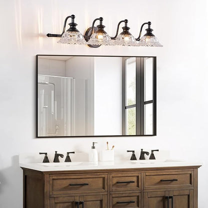 Black Bathroom 29.7" Vanity Light Farmhouse Vanity Lights Vanity Lighting Fixtures
