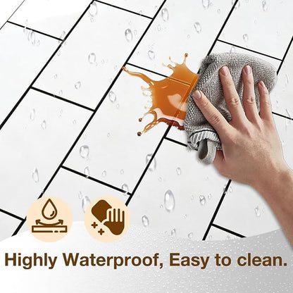 Peel and Stick Backsplash Tile for Kitchen & Bathroom Walls (White, 10 Tiles - 9.7 sq. ft. (0.9 m²))