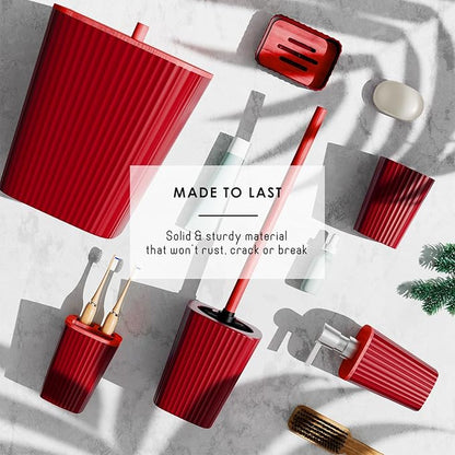 Clara Clark Bathroom Set - Christmas Bathroom Accessories Set, 27PC Bathroom Accessory Set, Christmas Bathroom Sets with Bathroom Rugs, Adhesive Corner Shower Caddy Hanging, Toilet Brush & Trash Can | 27 Piece Xmas Bathroom Sets with Shower Curtain and...