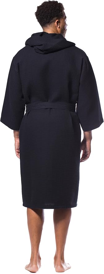 Turquaz Womens Lightweight Waffle Kimono Bathrobe for Men - Soft Quick-Dry Spa & Summer Towel Robe, Cotton Blend