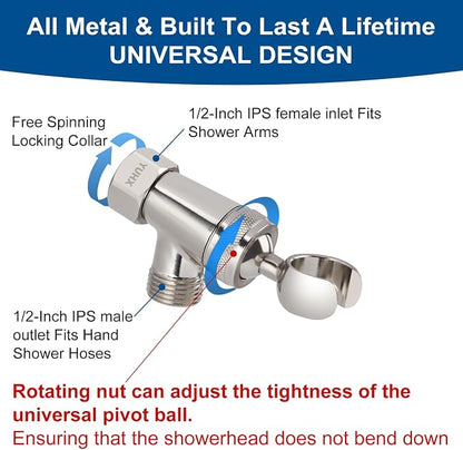 Shower Head with Handheld - Extra Long Hose and All Metal Holder, Low Flow | All Metal Holder and Long Hose, Multi Mode Adjustment High Pressure Showerhead Sprayer