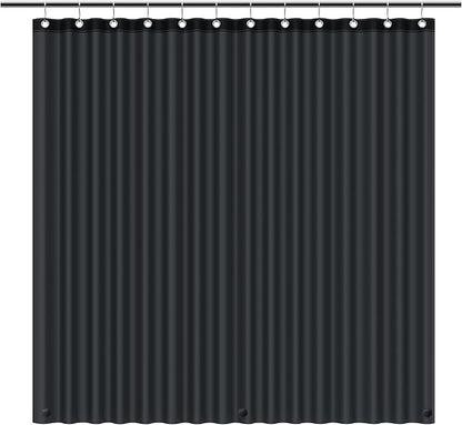 EHZNZIE Shower Curtain Liner Light Weight PEVA, Shower Liner 72x72 Inches, Waterproof, No Chemical Smell with 12 Rust Proof Metal Grommets for Bathroom Shower Curtain, Black