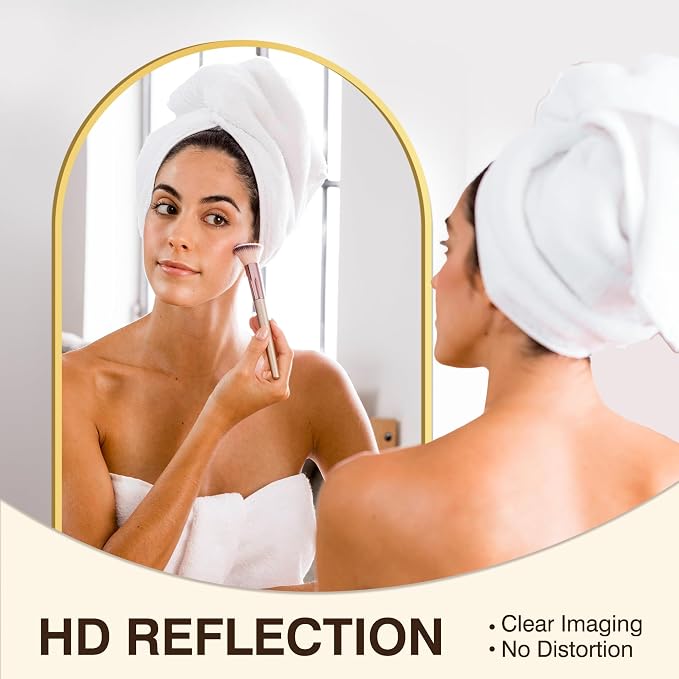 FICTOR 20" x 30" Arched Bathroom Vanity Mirror for Over Sink, Gold | Anti-Rust Metal Framed, HD Tempered Shatter-Proof Glass, Modern Wall Mirror for Entryway, Living Room, Bedroom