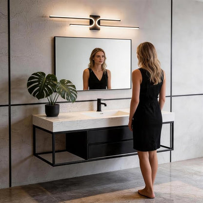 Vanity Light for Bathroom Lighting Over Mirror Black Dimmable 3CCT Vanity Lighting Fixture Modern Bath Vanity Bar 39in Led Bathroom Wall Sconce Lighting for Bedroom Living Room with Remote Control