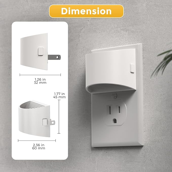 L LOHAS LED Night Lights Plug into Wall with 3CCT Adjustable, 1W Nightlight | (1600K/3000K/5000K), 1W Nightlights Plug in Wall with Dusk to Dawn Sensor, 2 Pack, White Housing