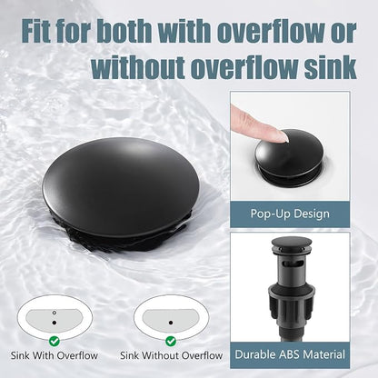 3 Hole Bathroom Sink Faucet Widespread Metal Label Matte Black | High-Arc Swivel Spout,Pop Up Drain,Cross Handle,cUPC Hose,for 6-16″Centerset Basin,Farmhouse,RV,Vanity,Lavatory 8" Mixer Tap