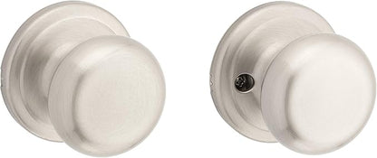 Kwikset Juno Interior Passage Door Knob, Handle For Closet and Hallway Doors, Non-Locking Doorknob in Satin Nickel, with Microban Protection