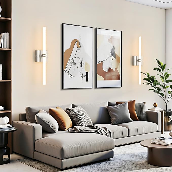 Bathroom Light Fixture LED Vanity Light 22" 5CCT Wall Sconce 18W | LED Dimmable Wall Light Nickel Modern 360° Lighting, Hardwired Vanity Light for Bathroom Mirror, Flicker-Free