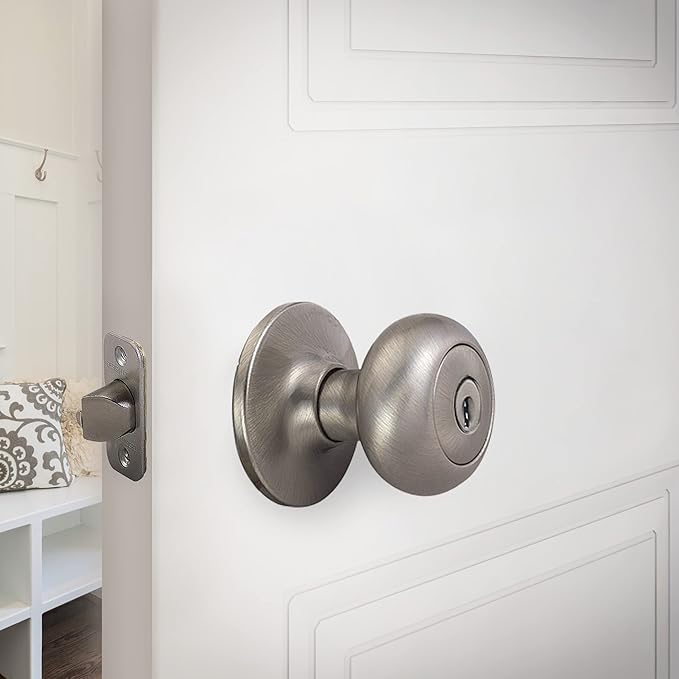 Design House 753327 Cambridge Keyed Entry Door Knob Satin Nickel