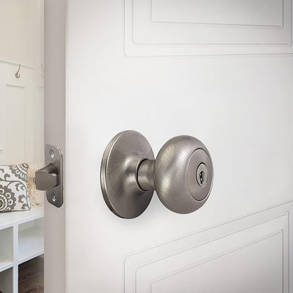 Design House 753327 Cambridge Keyed Entry Door Knob Satin Nickel