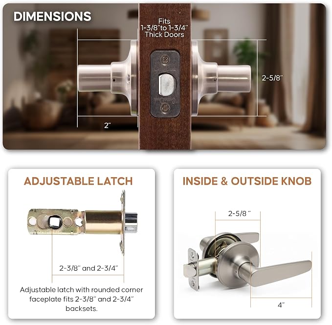Copper Creek DL1220SS Daley Lever, Standard, Satin Nickel