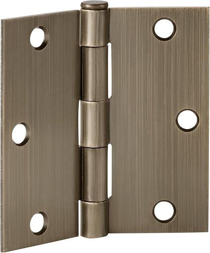 Design House 6-Pack Antique Brass Door Hinges – 3.5-inch x 3.5-inch – Square Corner Radius Steel Door Hinge – Fits Standard Doors – Design House 185876