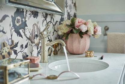 Moen Belfield Brushed Nickel One-Handle Bathroom Sink Faucet with Drain Assembly and Optional Deckplate, 6402BN